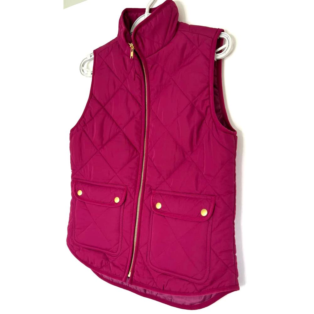 J. Crew Women XS NWT Berry Colored Puffer Vest